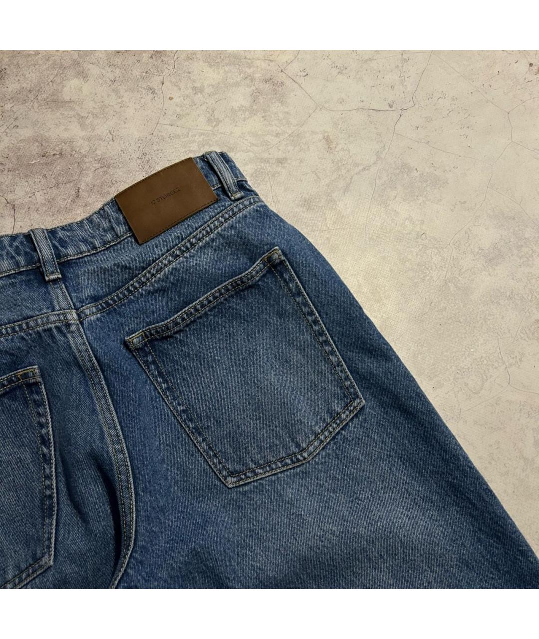 12 STOREEZ Голубые хлопковые прямые джинсы, фото 4