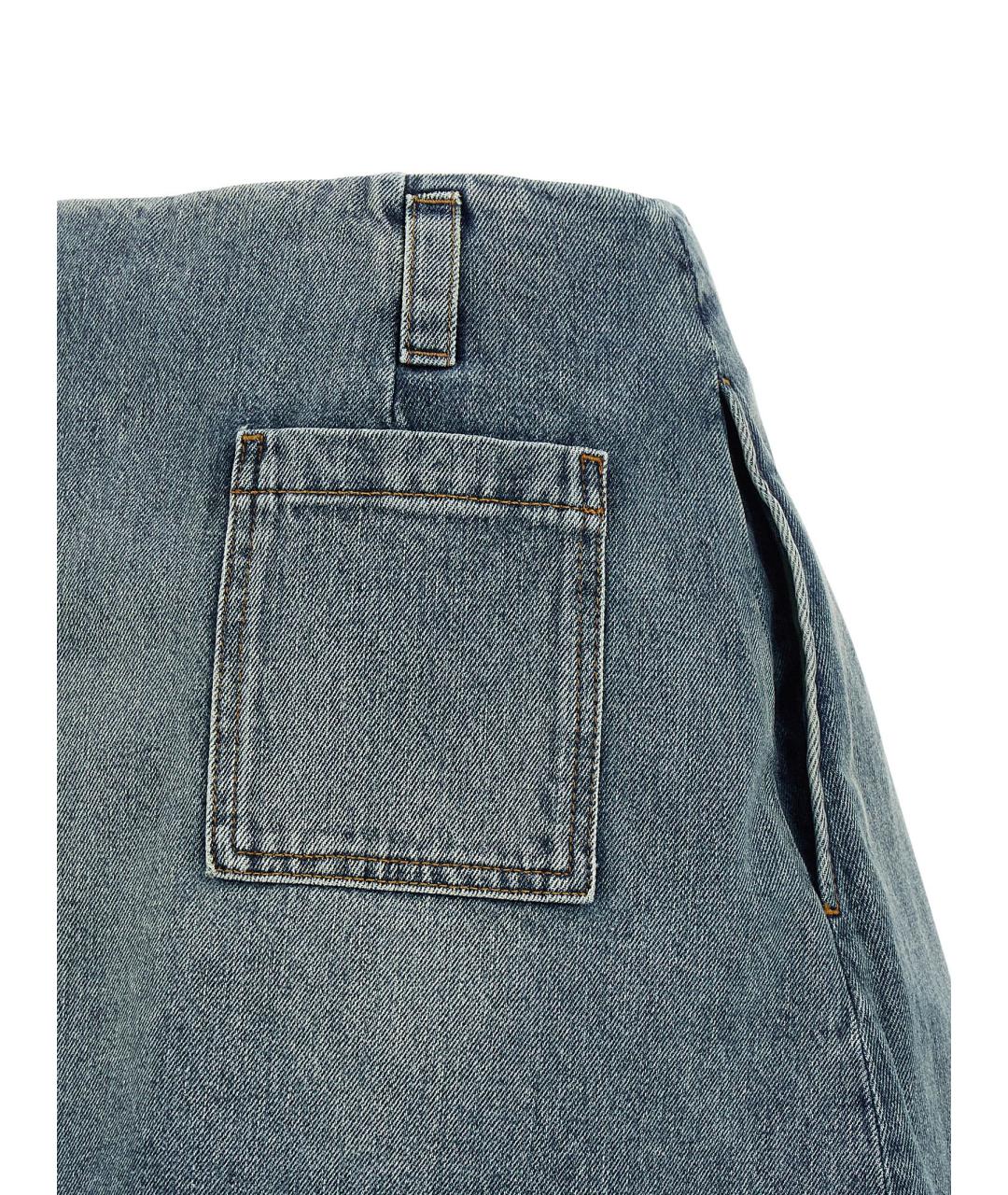 LOEWE Голубая хлопковая юбка мини, фото 4