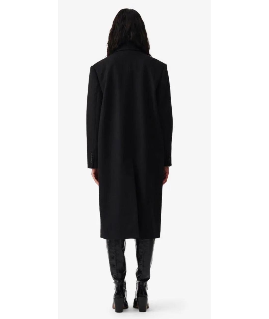 IRO Черное шерстяное пальто, фото 3