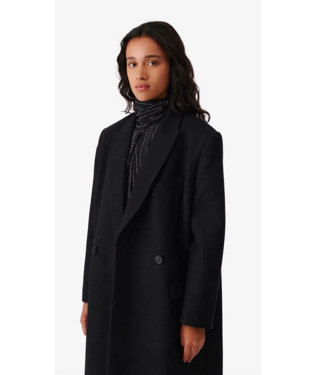 IRO Черное шерстяное пальто, фото 2
