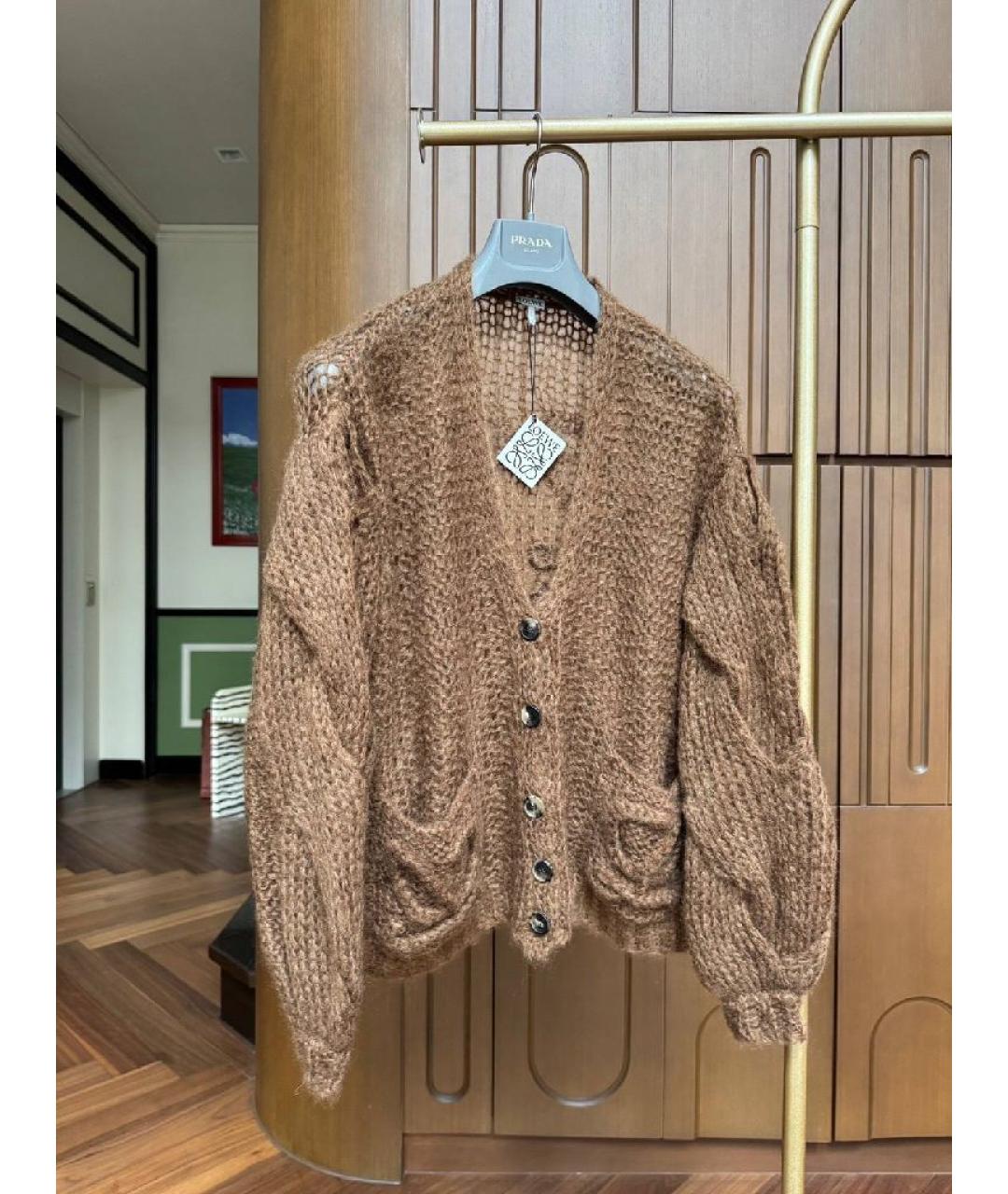 LOEWE Бежевый шерстяной кардиган, фото 3