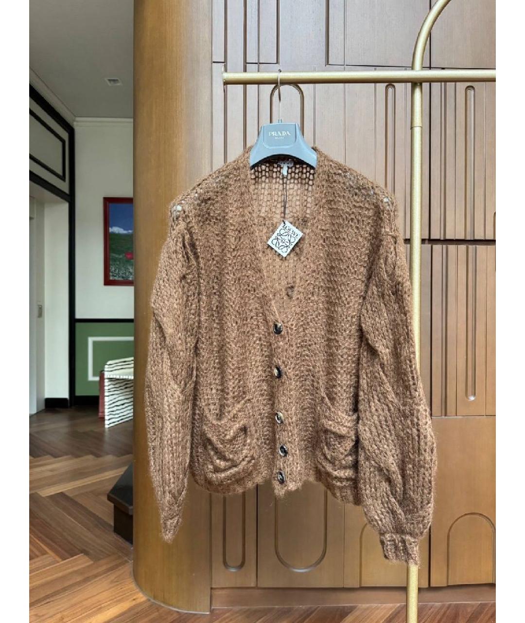 LOEWE Бежевый шерстяной кардиган, фото 6