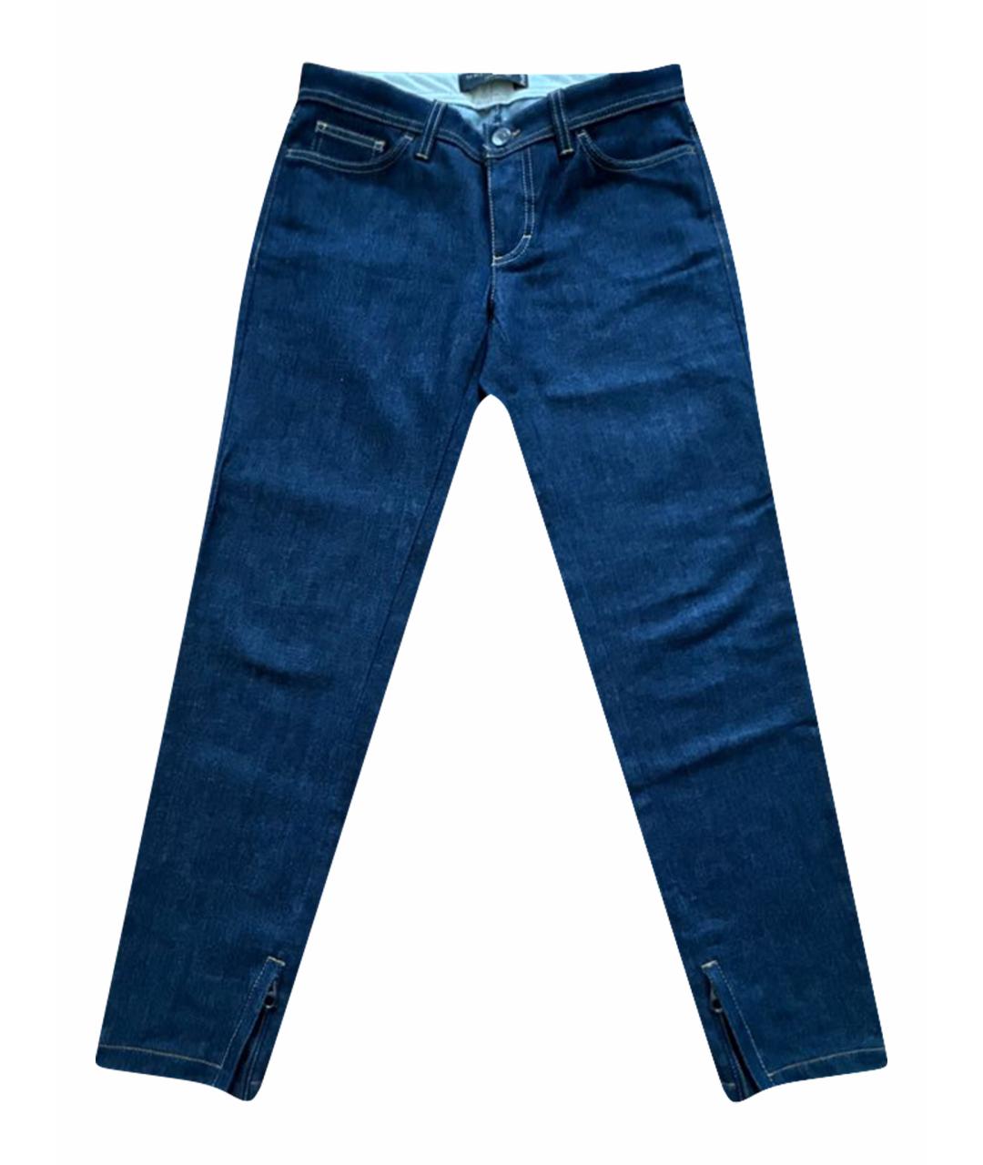 DOLCE&GABBANA Синие хлопко-эластановые джинсы слим, фото 1