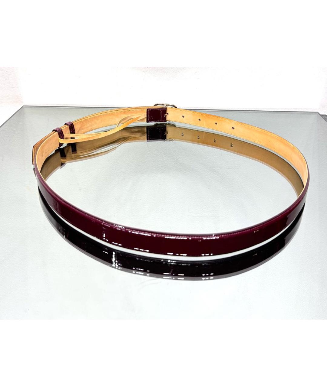 NINA RICCI Бордовый ремень из лакированной кожи, фото 4