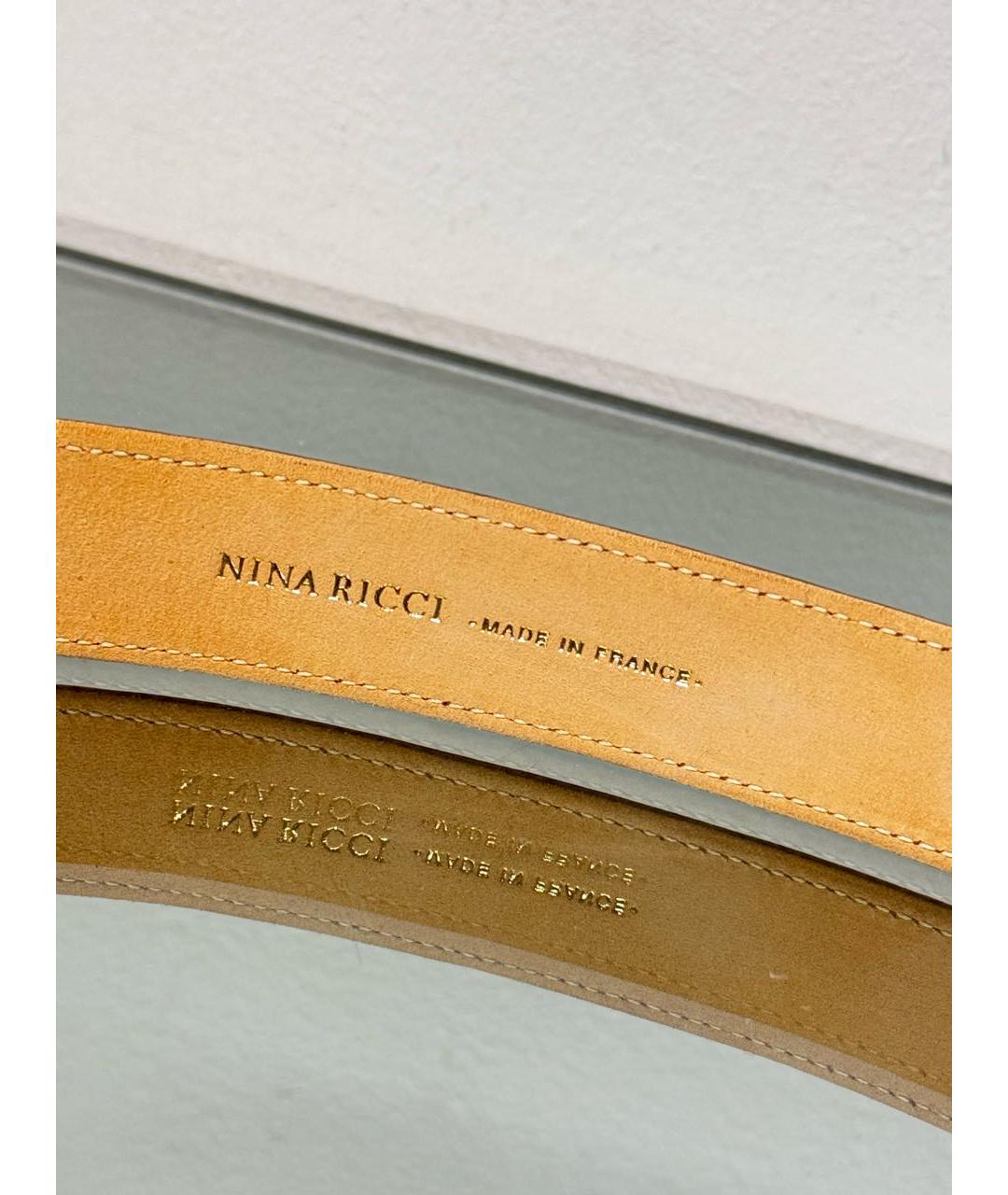 NINA RICCI Бордовый ремень из лакированной кожи, фото 5