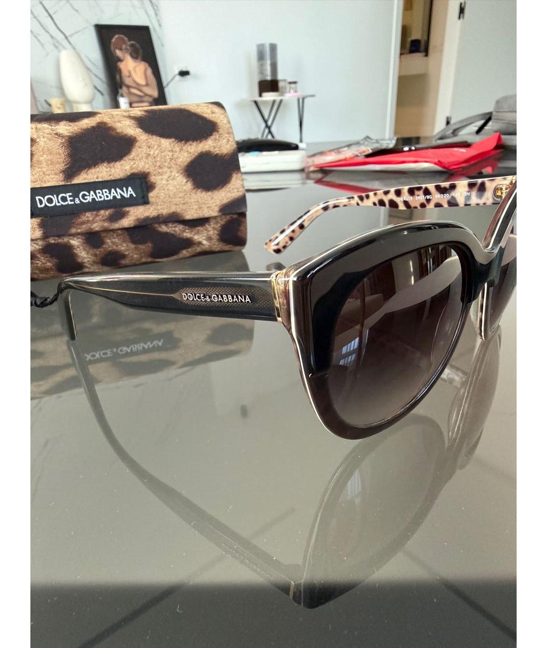 DOLCE&GABBANA Черные пластиковые солнцезащитные очки, фото 3