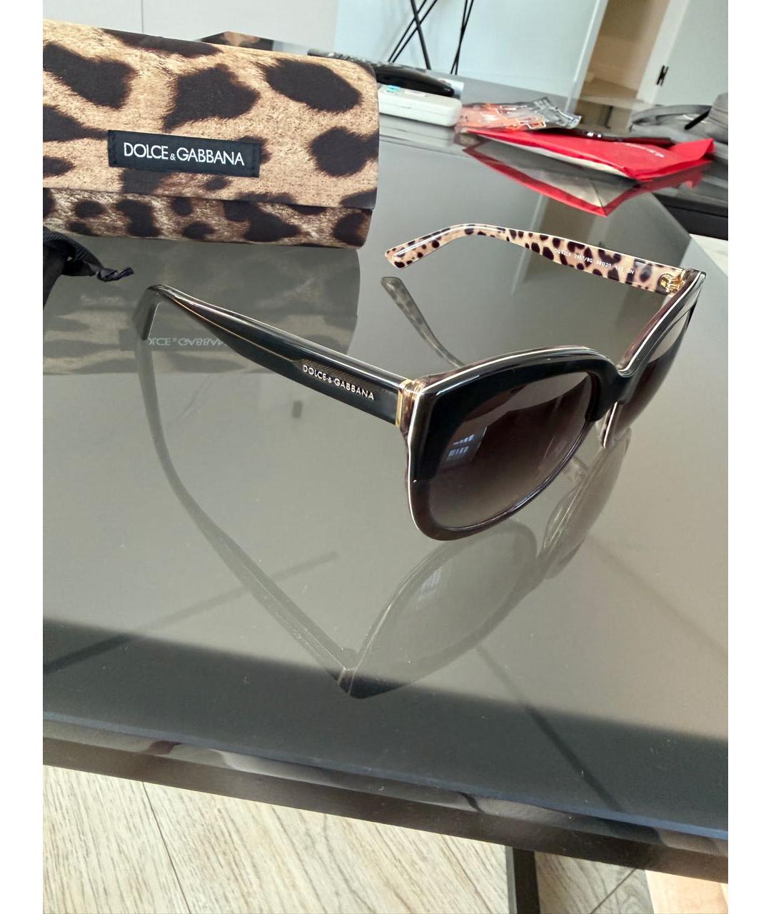 DOLCE&GABBANA Черные пластиковые солнцезащитные очки, фото 2