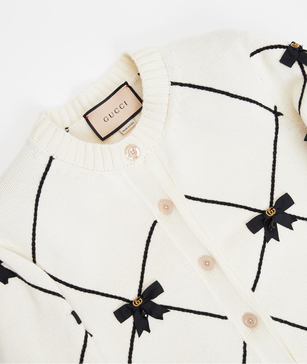 GUCCI Бежевый шерстяной кардиган, фото 3