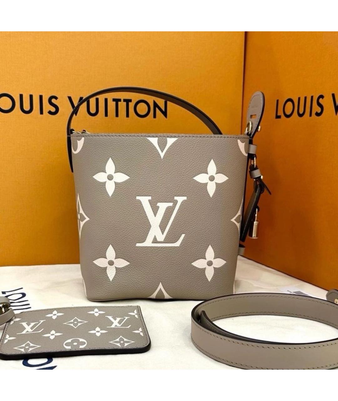 LOUIS VUITTON Серая кожаная сумка через плечо, фото 2