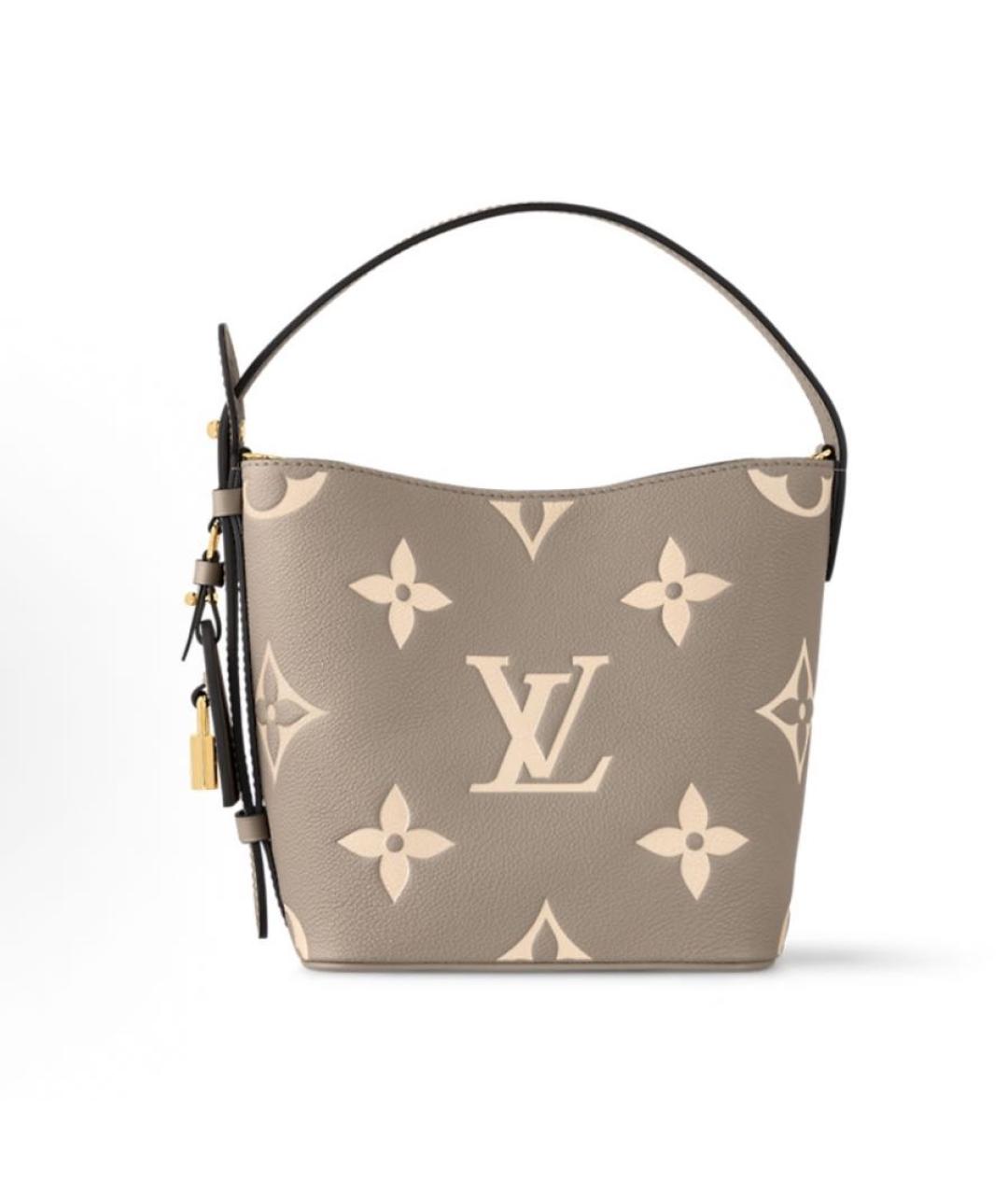 LOUIS VUITTON Серая кожаная сумка через плечо, фото 4
