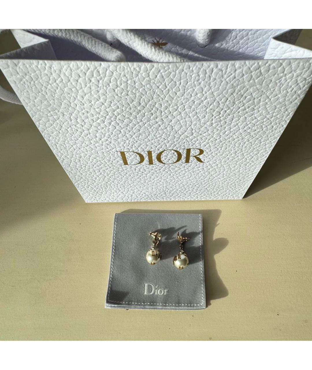 CHRISTIAN DIOR Белые серьги, фото 6