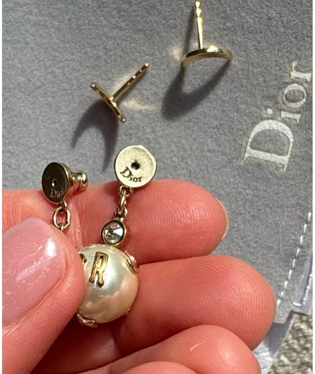 CHRISTIAN DIOR Белые серьги, фото 3