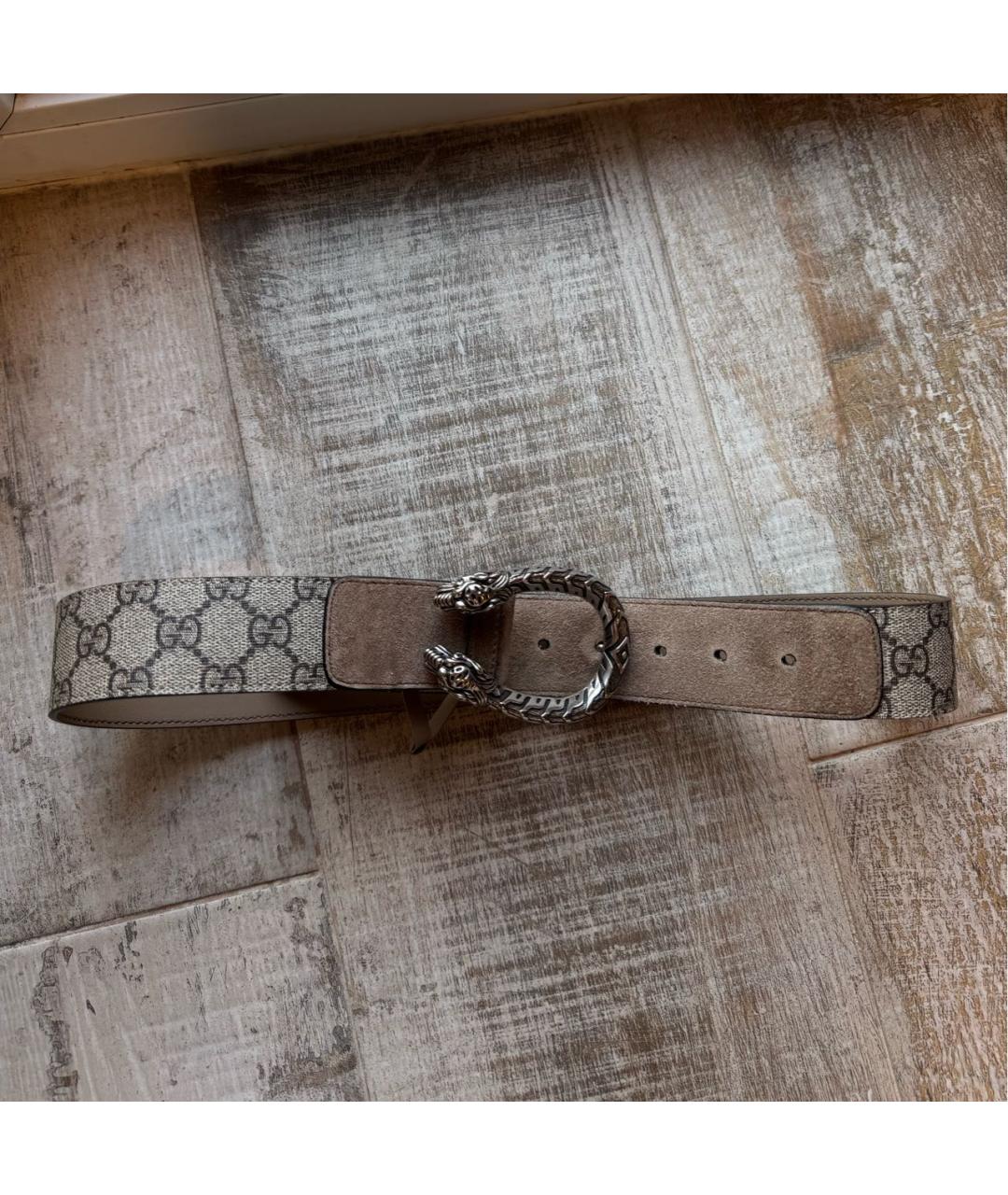 GUCCI Бежевый замшевый ремень, фото 6