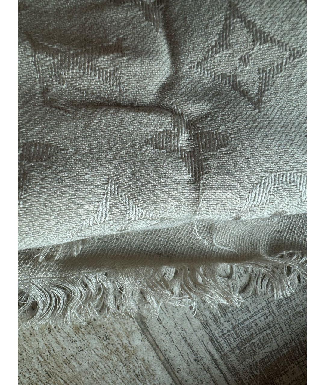 LOUIS VUITTON Бежевый шерстяной платок, фото 5