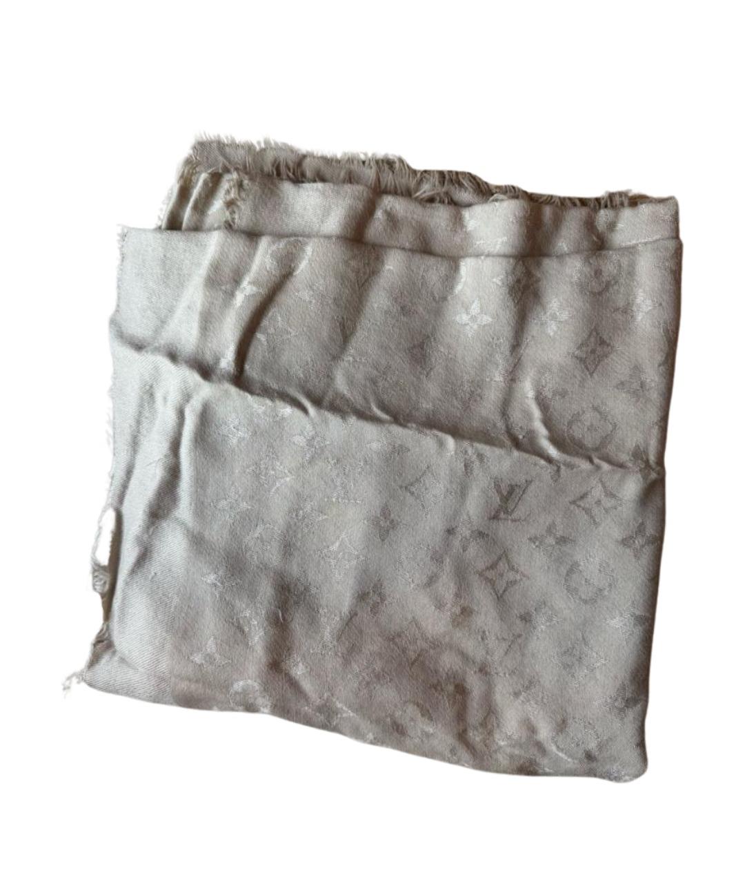 LOUIS VUITTON Бежевый шерстяной платок, фото 1