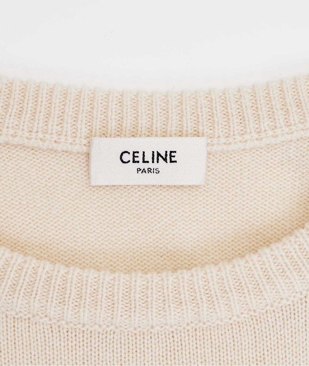 CELINE Бежевый кашемировый джемпер / свитер, фото 5