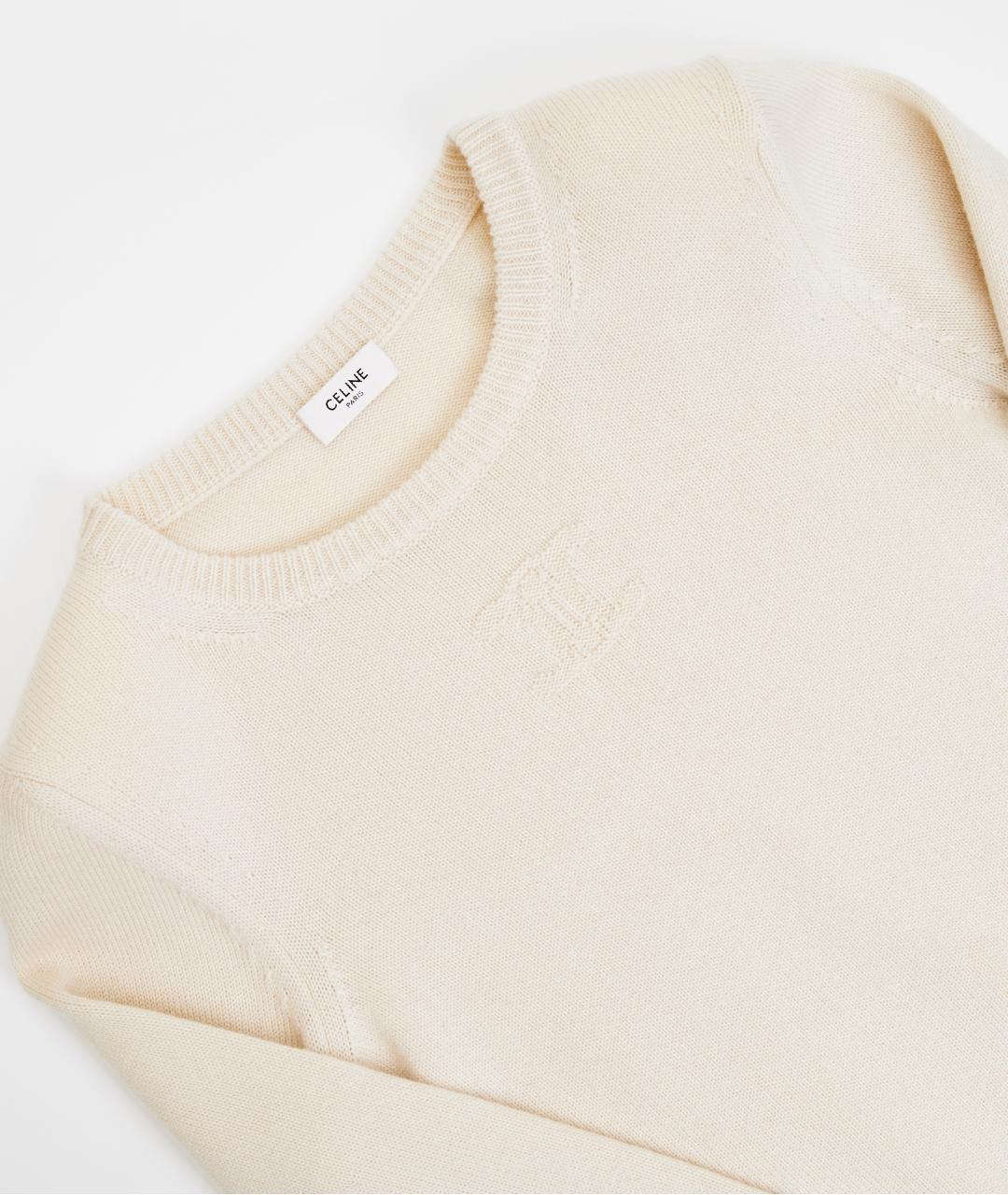 CELINE Бежевый кашемировый джемпер / свитер, фото 3