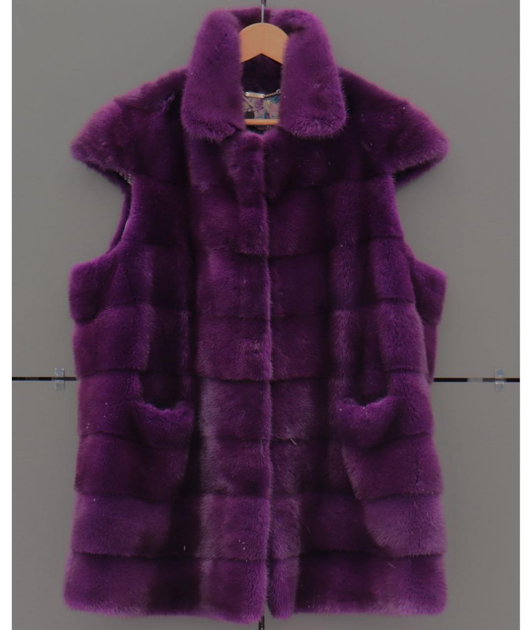 ESCADA Фиолетовый меховой жилет, фото 9
