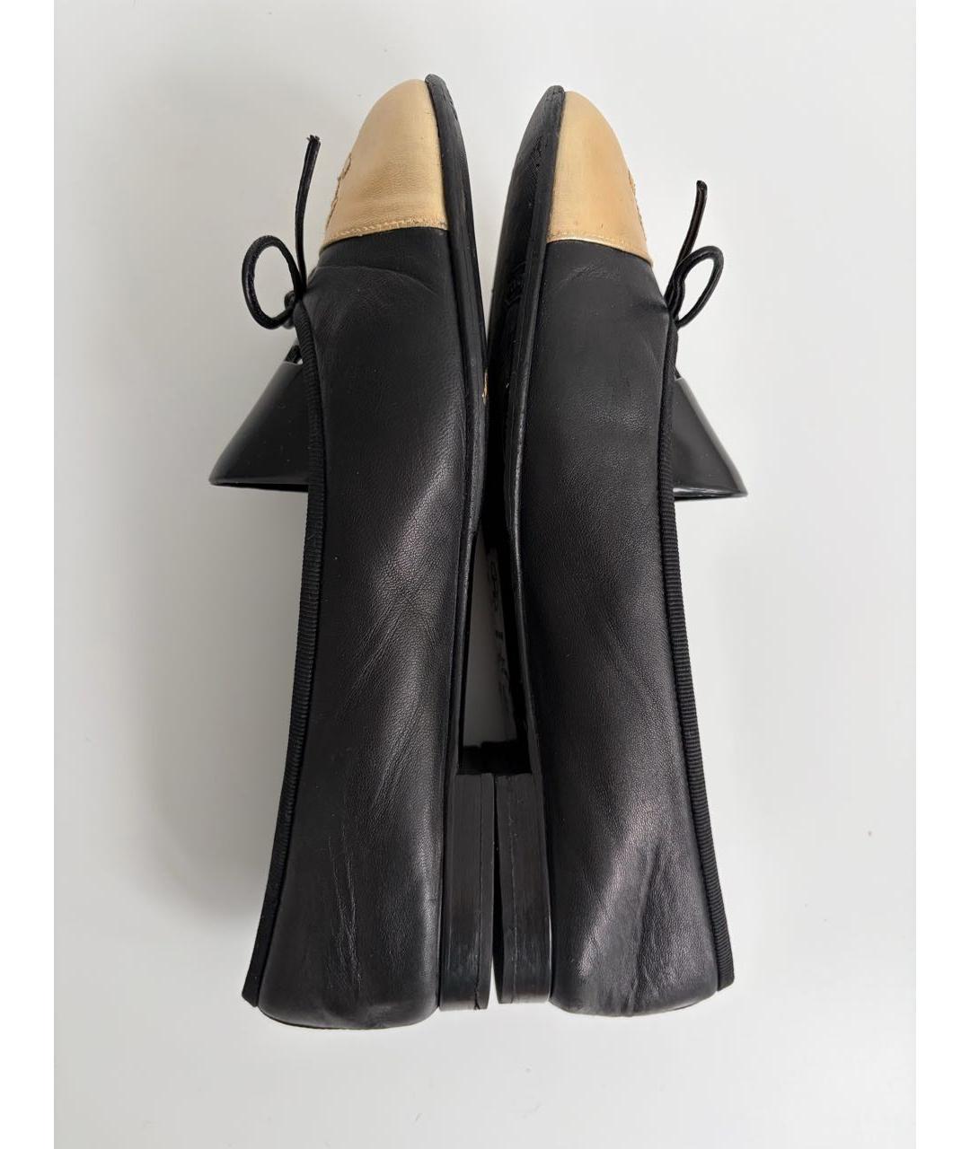 CHANEL Черные кожаные балетки, фото 4