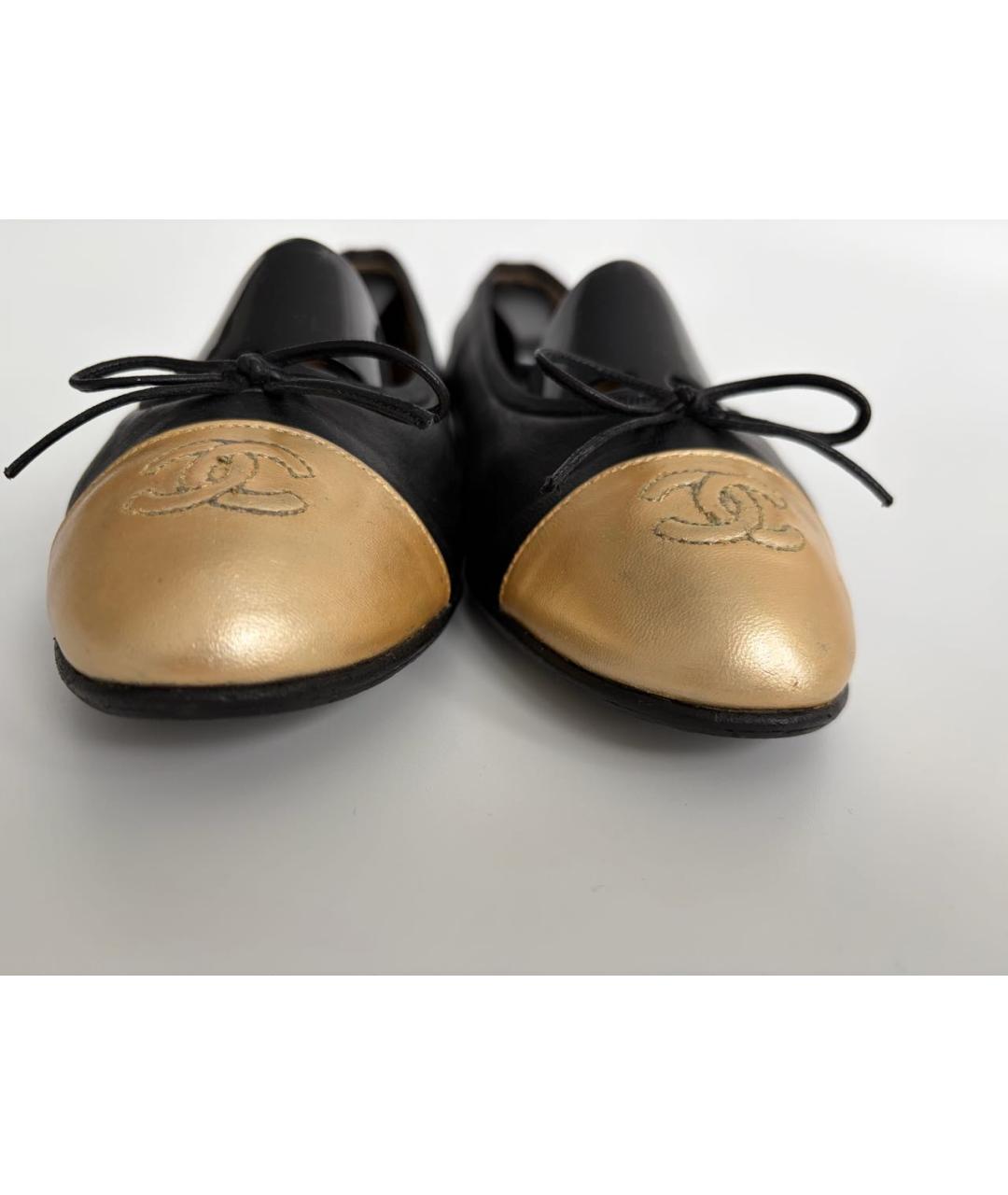 CHANEL Черные кожаные балетки, фото 8