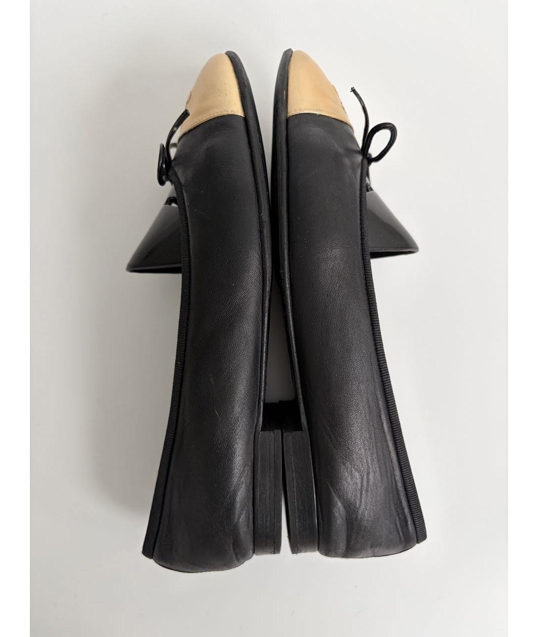 CHANEL Черные кожаные балетки, фото 5