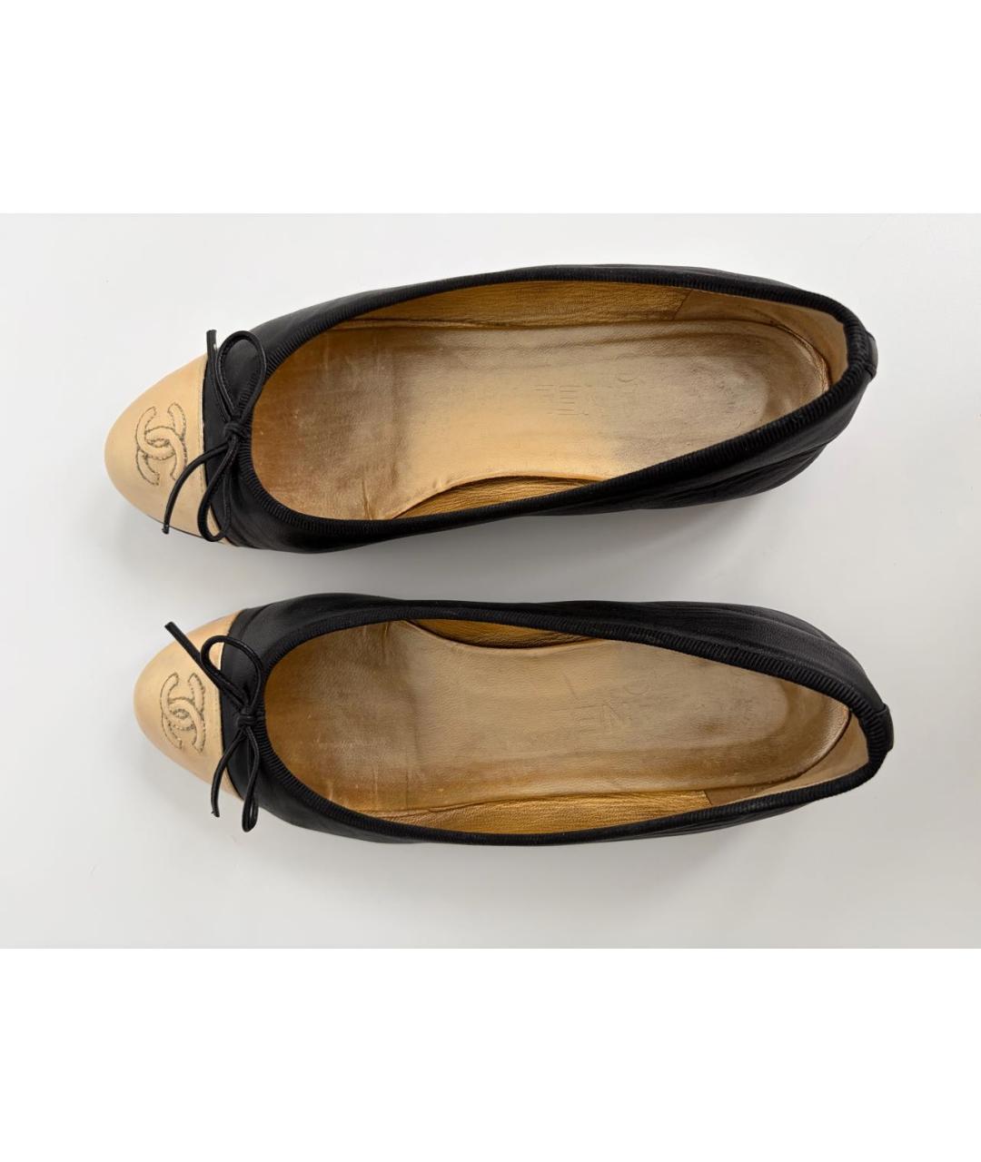 CHANEL Черные кожаные балетки, фото 3