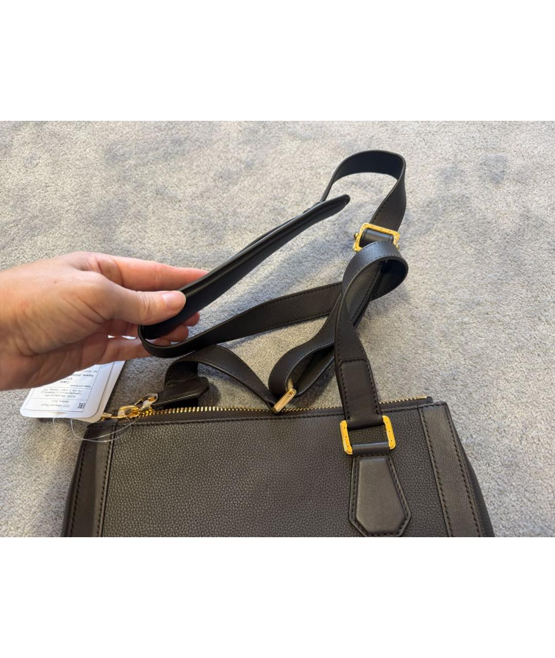 STEFANO RICCI Коричневая кожаная сумка на плечо, фото 5