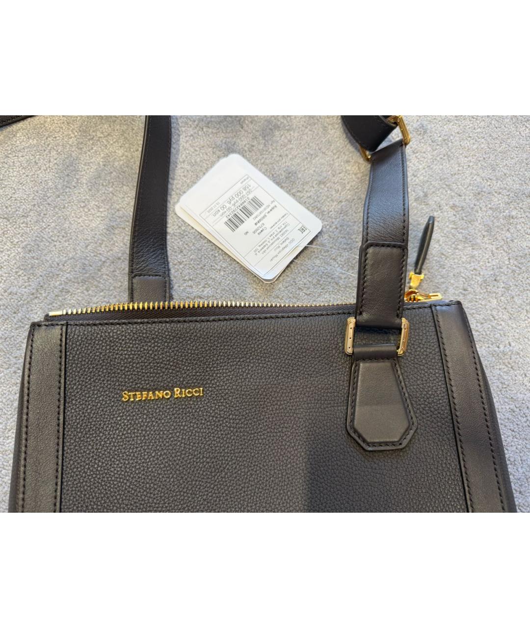 STEFANO RICCI Коричневая кожаная сумка на плечо, фото 3
