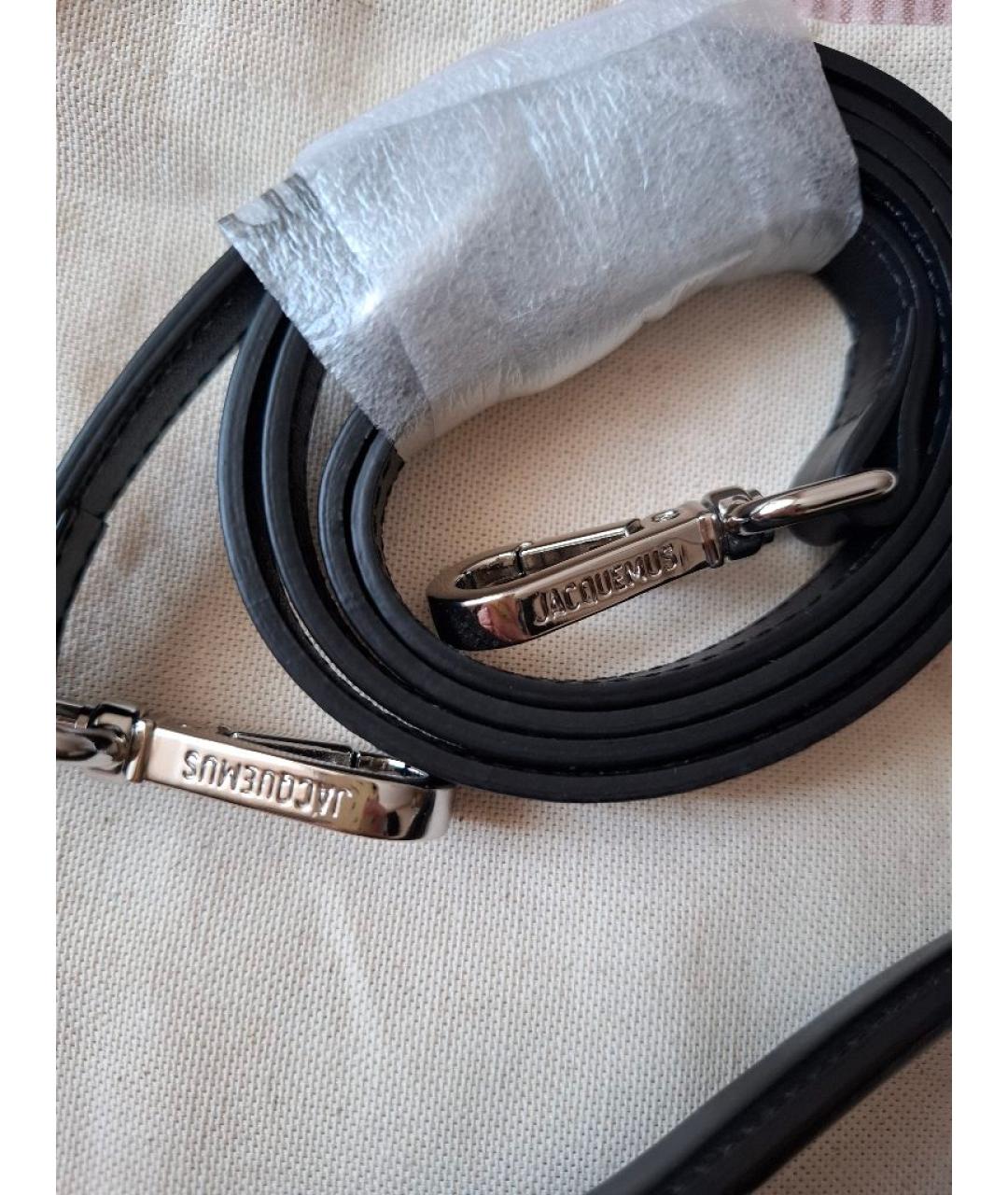 JACQUEMUS Черная кожаная сумка с короткими ручками, фото 5