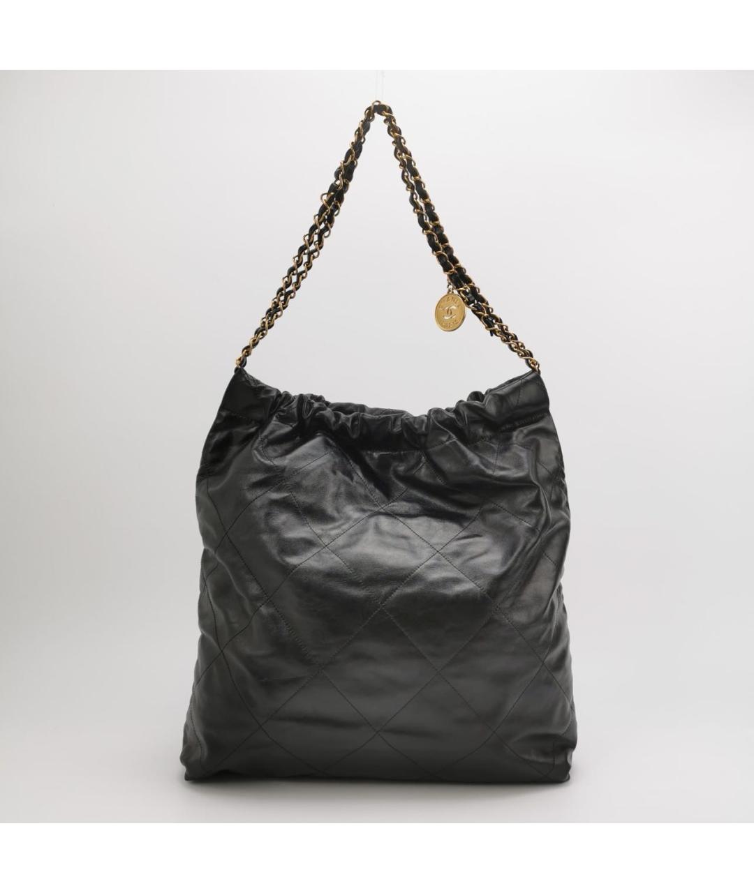 CHANEL Черная кожаная сумка тоут, фото 5