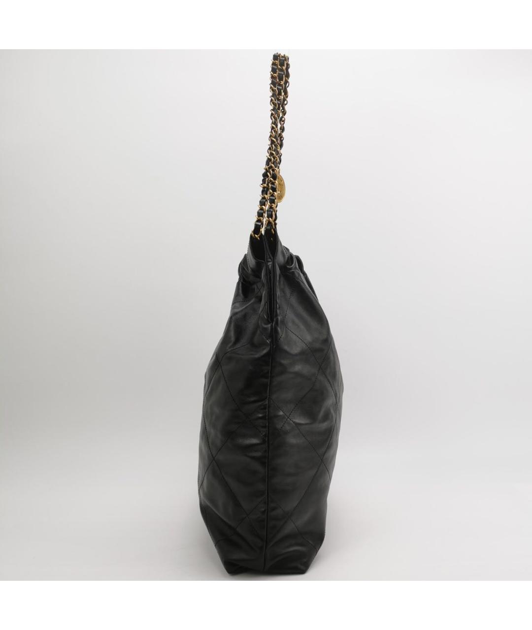 CHANEL Черная кожаная сумка тоут, фото 4