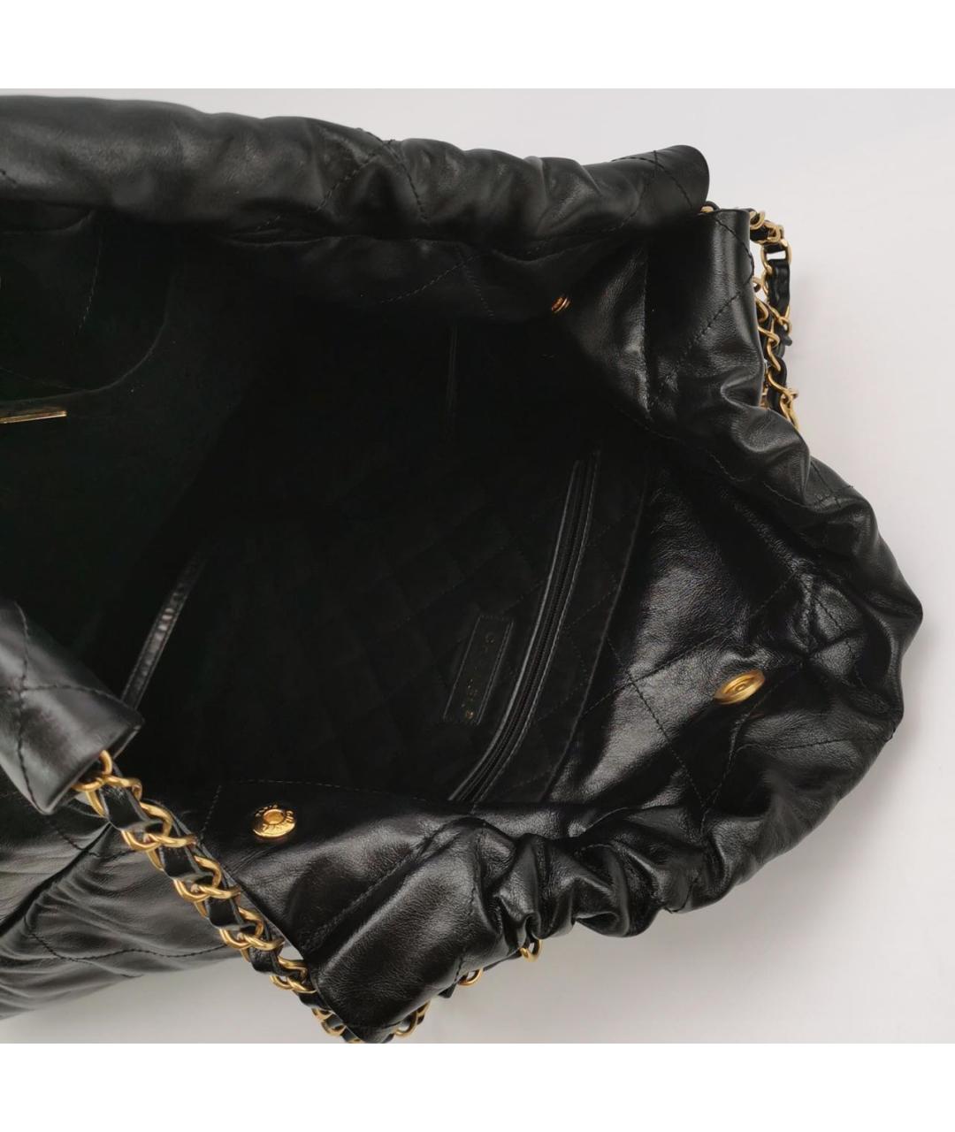 CHANEL Черная кожаная сумка тоут, фото 7