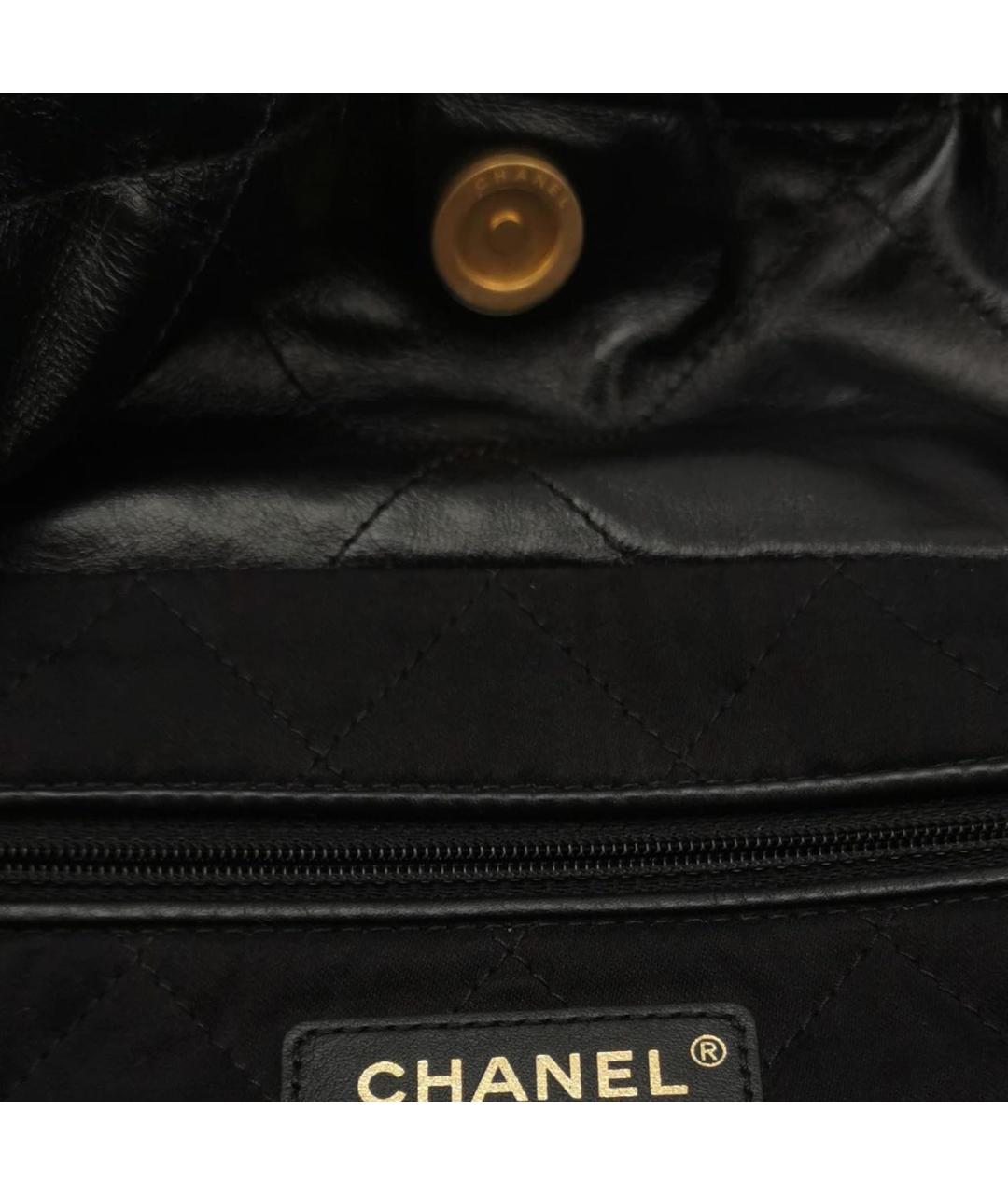 CHANEL Черная кожаная сумка тоут, фото 8