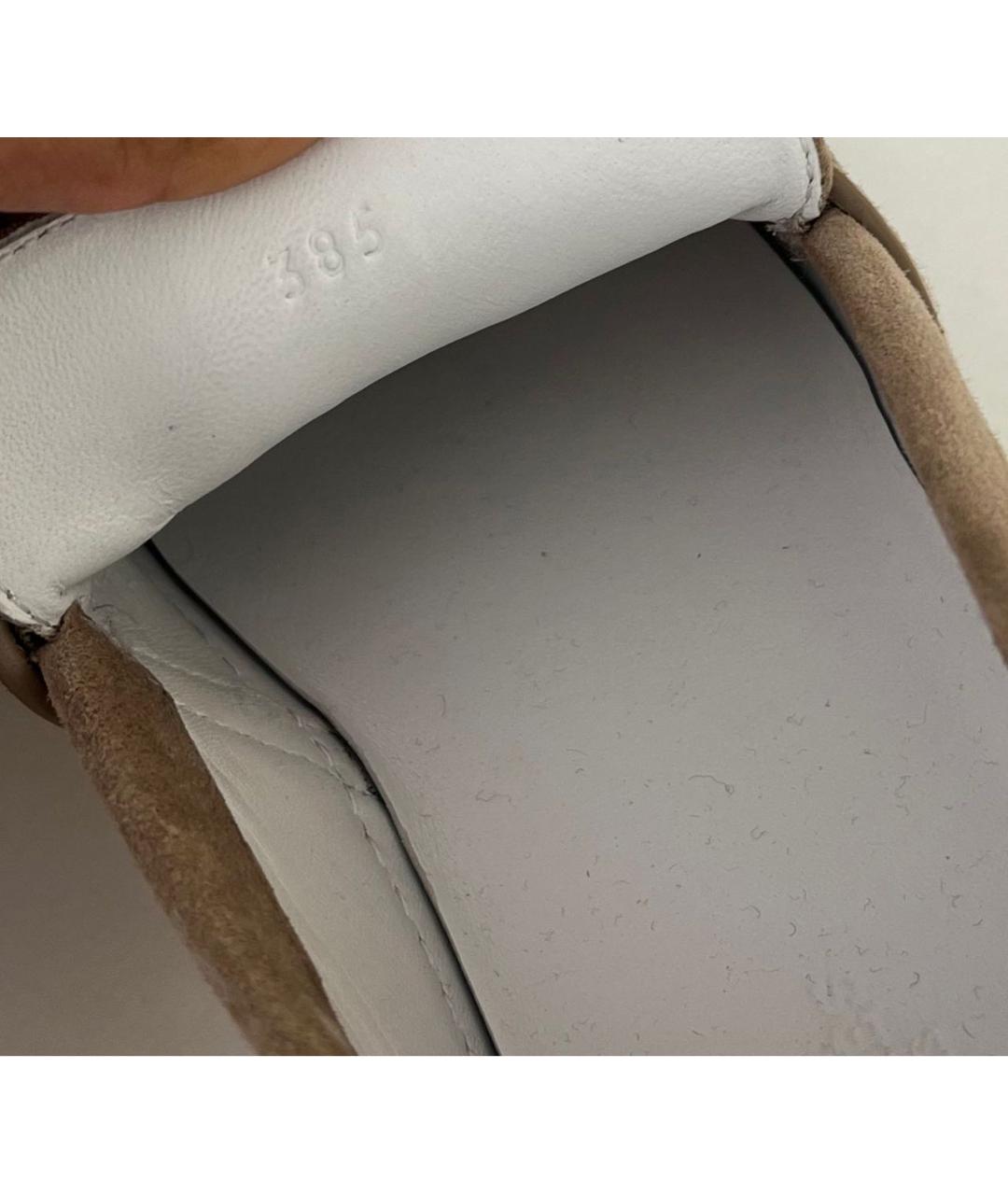 HERMES Бежевые замшевые лоферы, фото 6