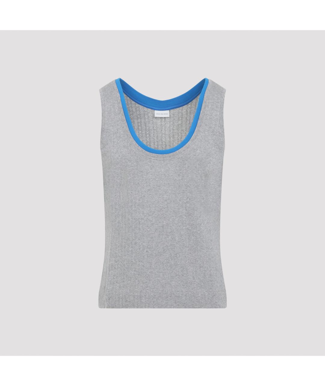 DRIES VAN NOTEN Серая хлопковая майка, фото 2