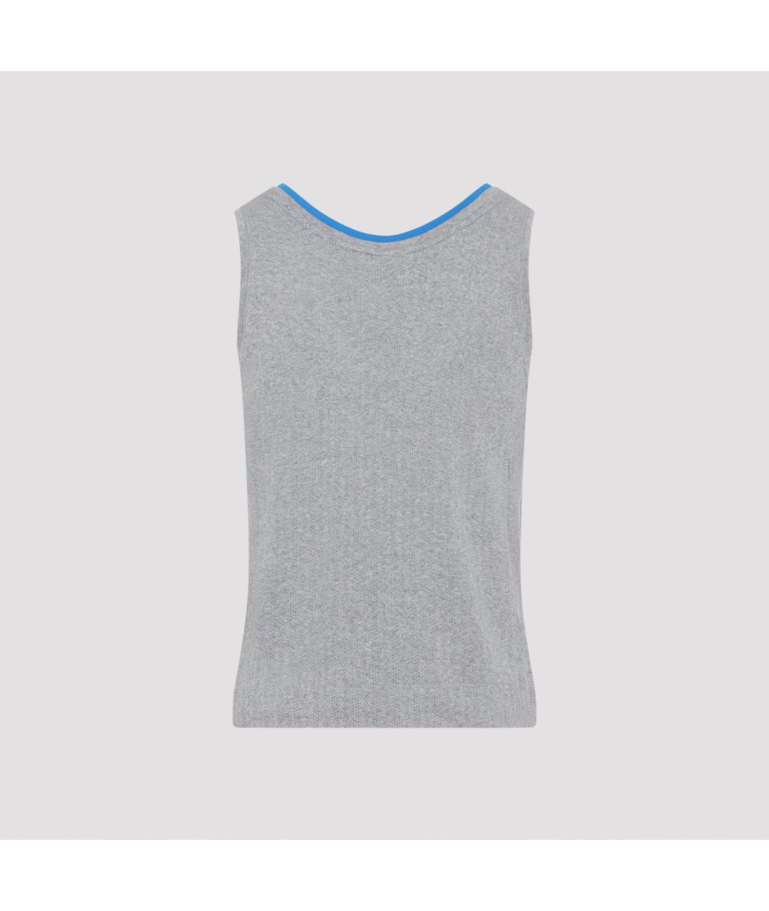 DRIES VAN NOTEN Серая хлопковая майка, фото 3