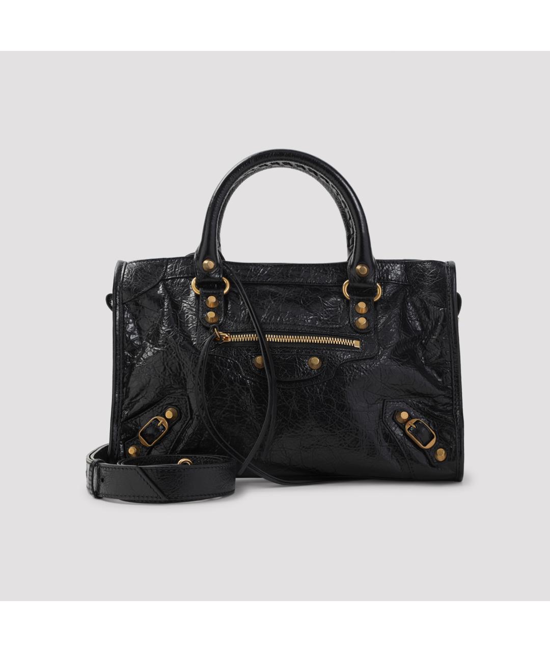 BALENCIAGA Черная кожаная сумка через плечо, фото 3