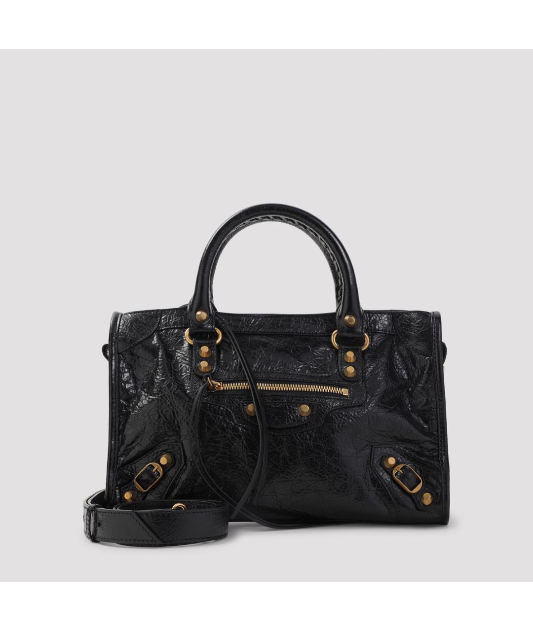 BALENCIAGA Черная кожаная сумка через плечо, фото 2