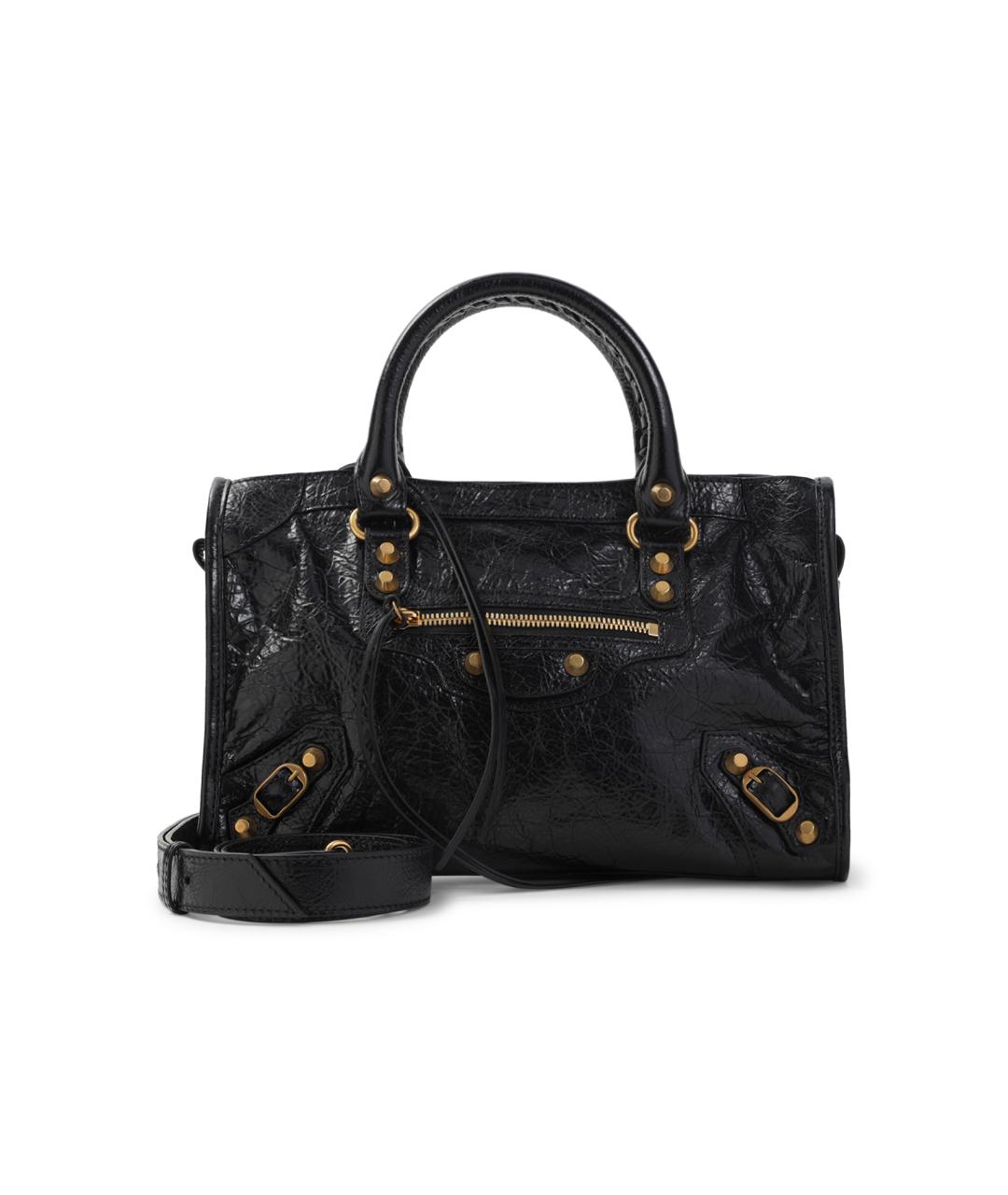 BALENCIAGA Черная кожаная сумка через плечо, фото 1