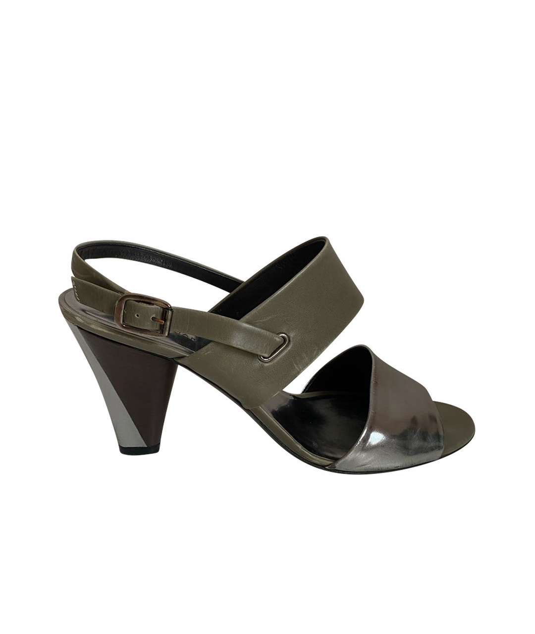 MARC BY MARC JACOBS Серебряные кожаные босоножки, фото 1