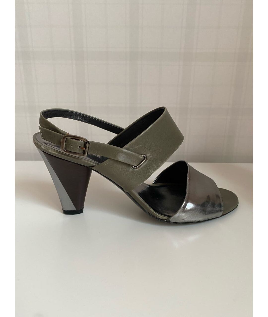 MARC BY MARC JACOBS Серебряные кожаные босоножки, фото 8
