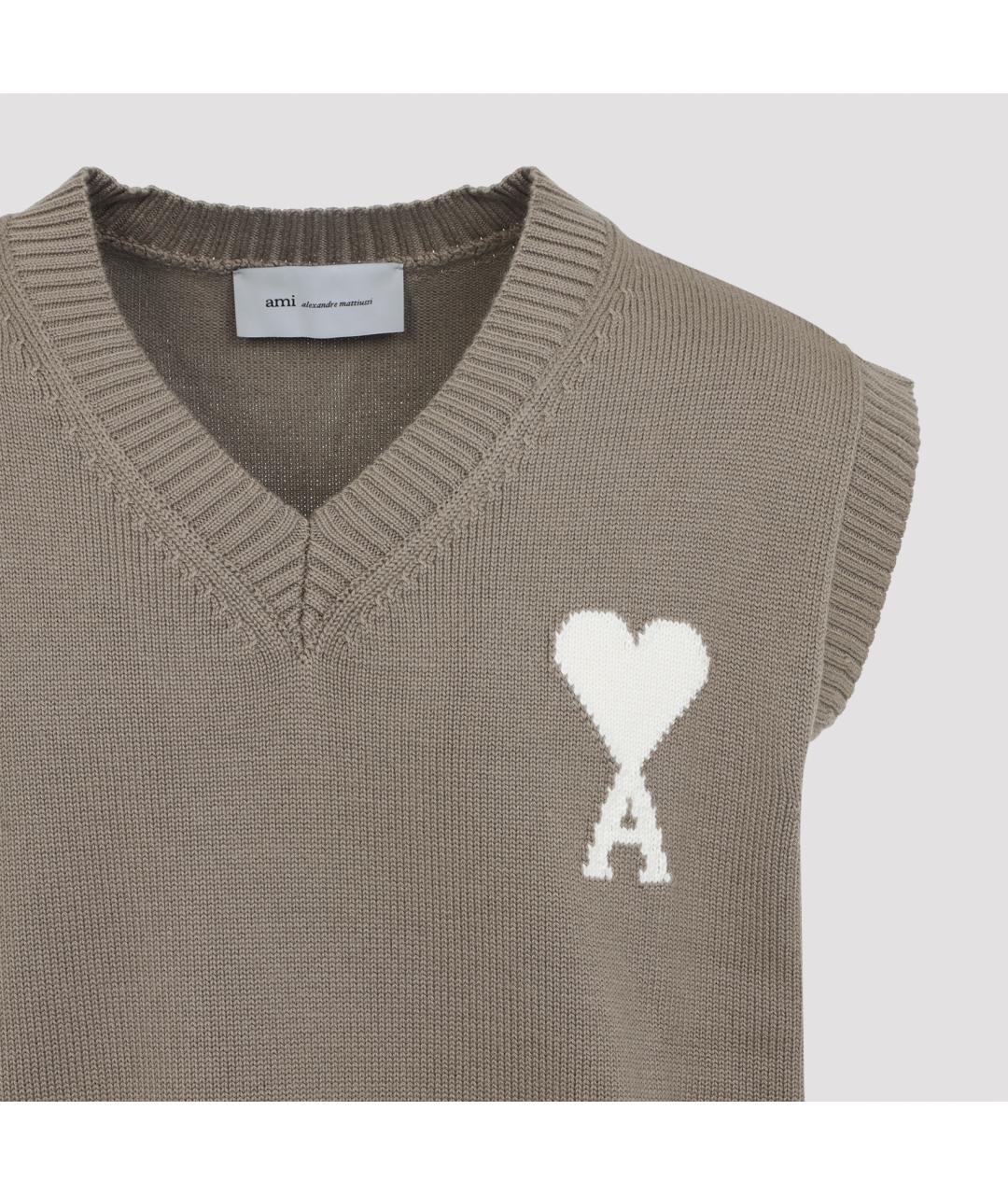 Ami Paris Бежевая шерстяная жилетка, фото 3