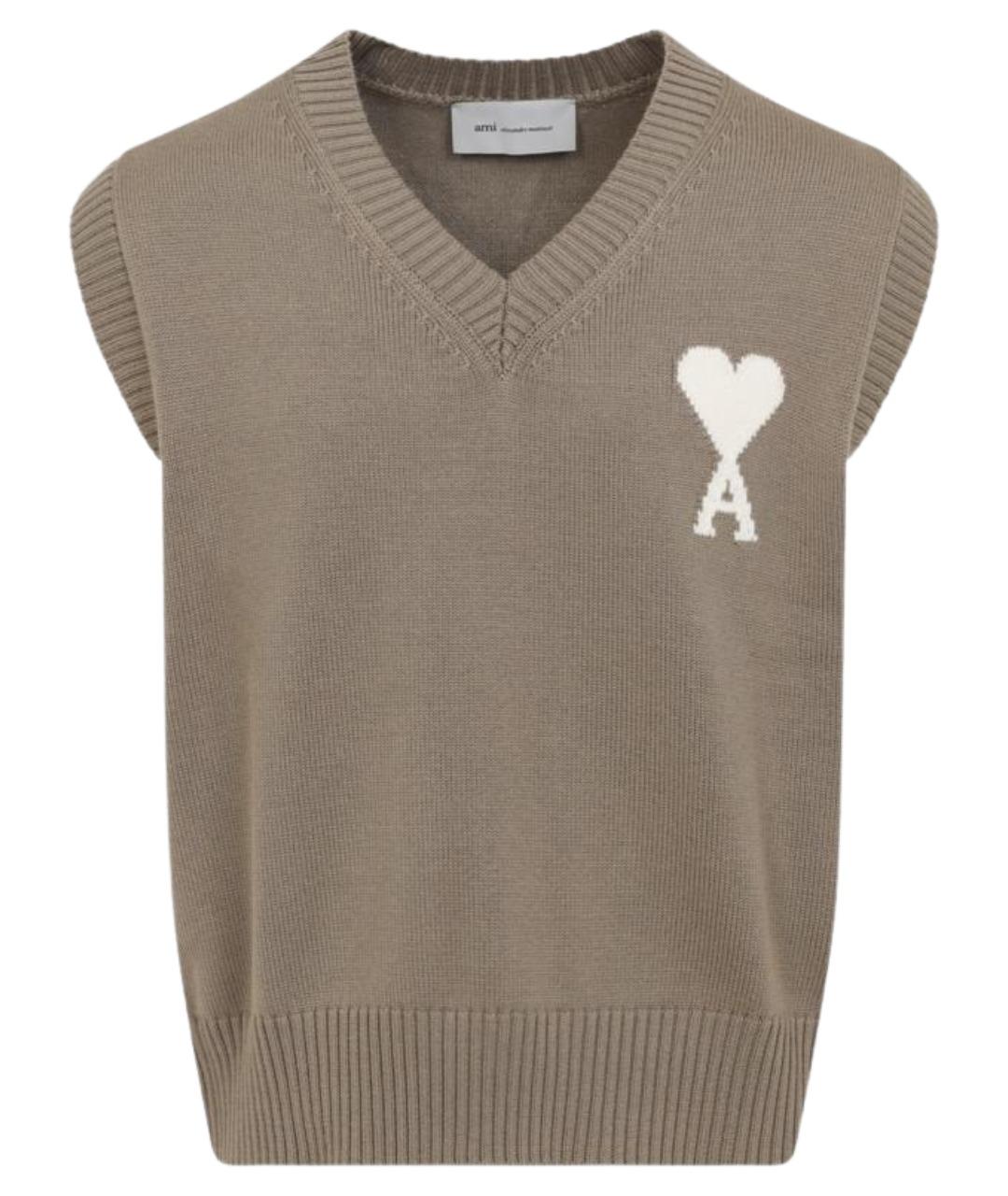 Ami Paris Бежевая шерстяная жилетка, фото 1