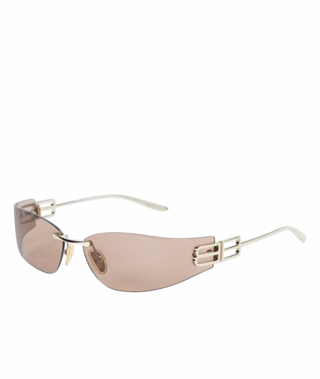 BALENCIAGA Золотые металлические солнцезащитные очки, фото 1