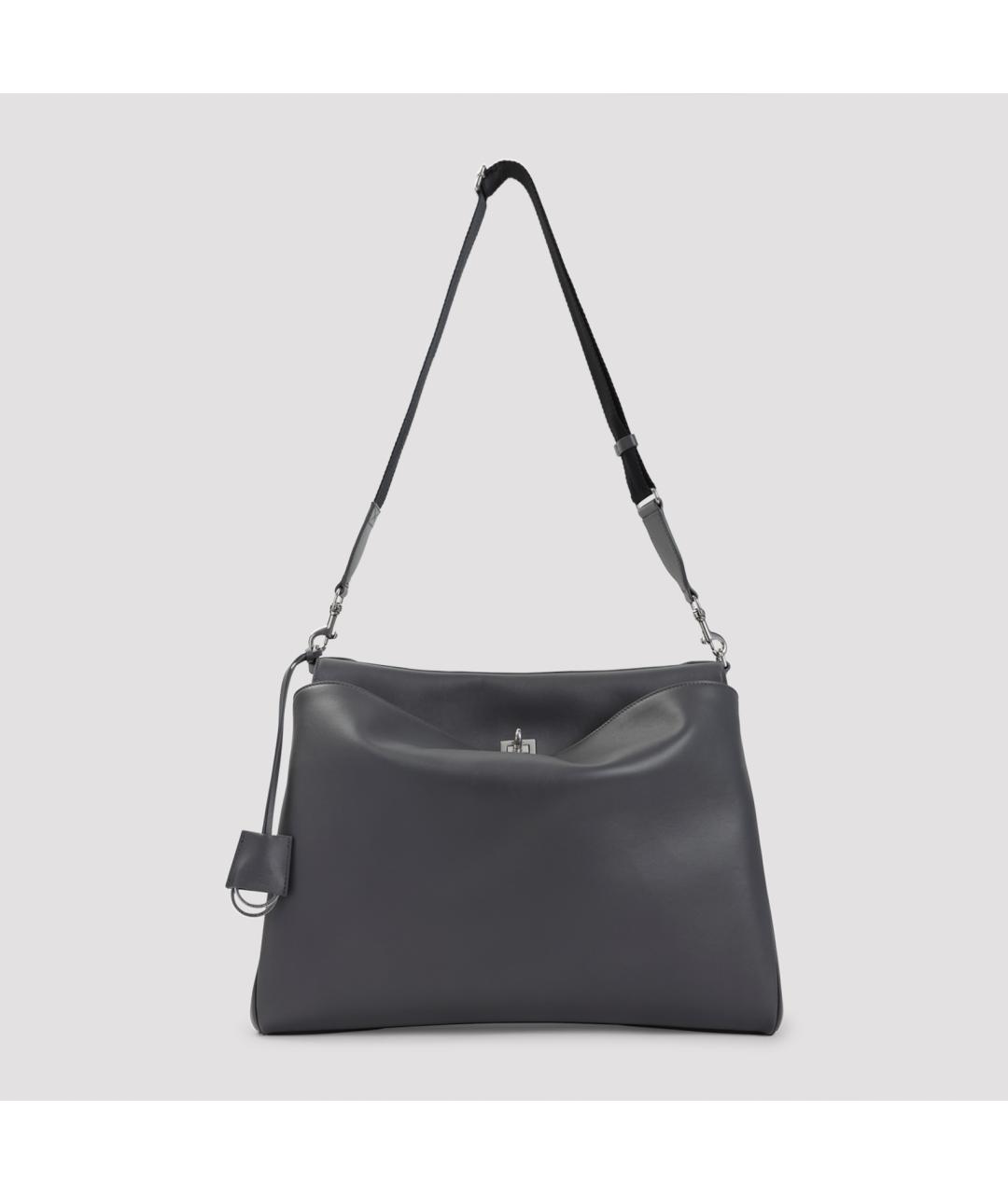 BALENCIAGA Серая кожаная сумка на плечо, фото 3