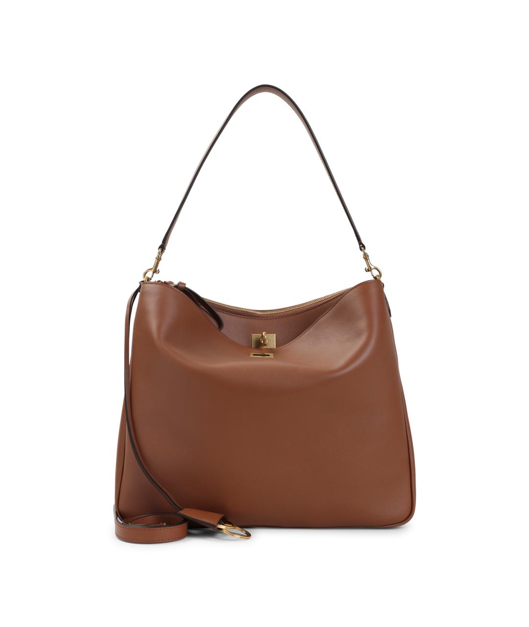 BALENCIAGA Коричневая кожаная сумка через плечо, фото 1