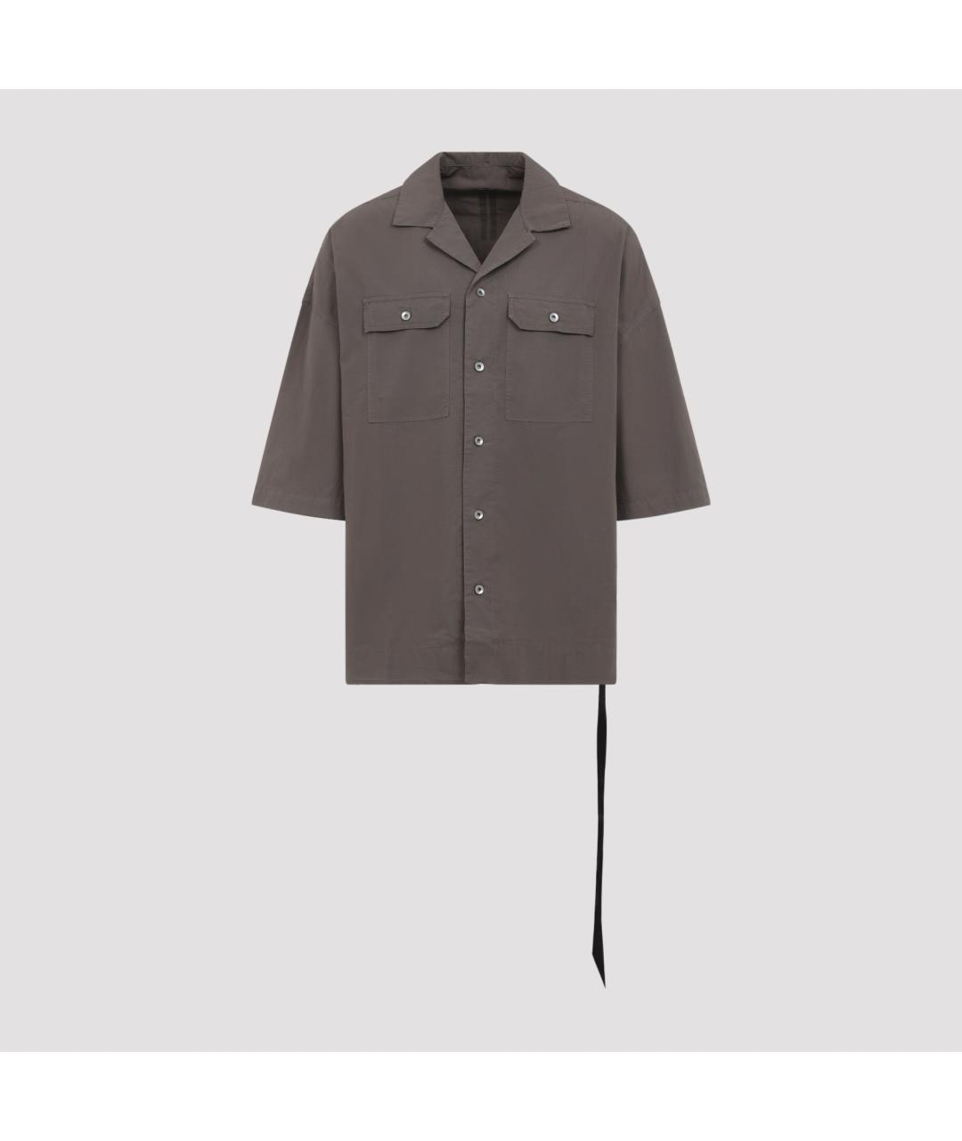 RICK OWENS DRKSHDW Серая хлопковая кэжуал рубашка, фото 2