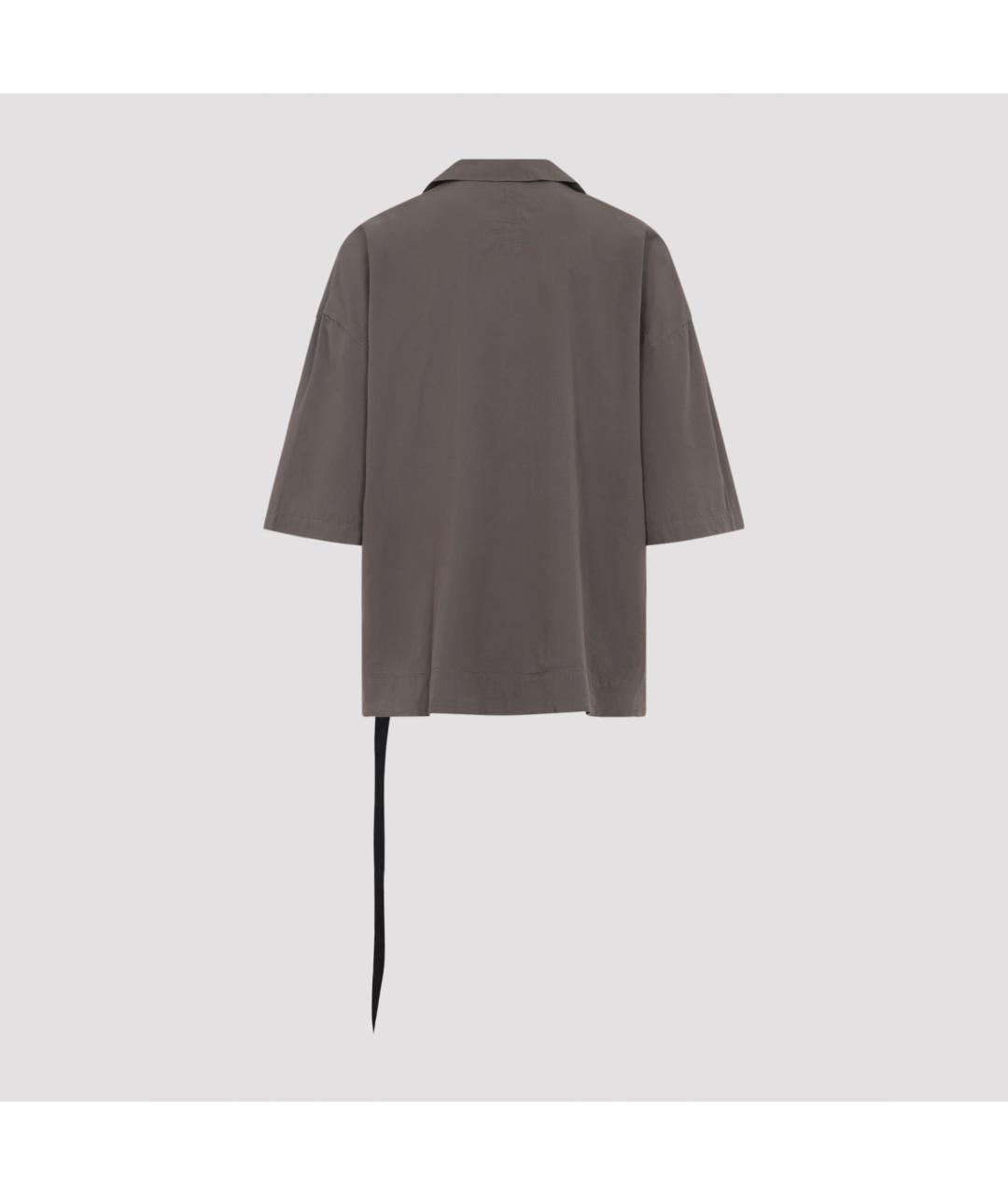 RICK OWENS DRKSHDW Серая хлопковая кэжуал рубашка, фото 3