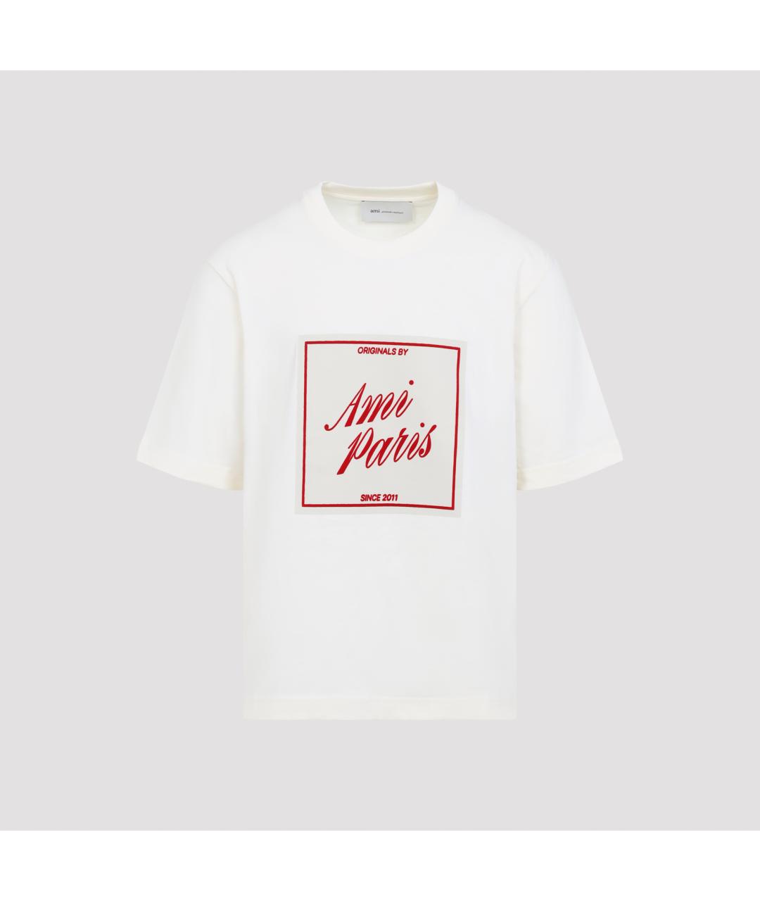 Ami Paris Белая хлопковая футболка, фото 2