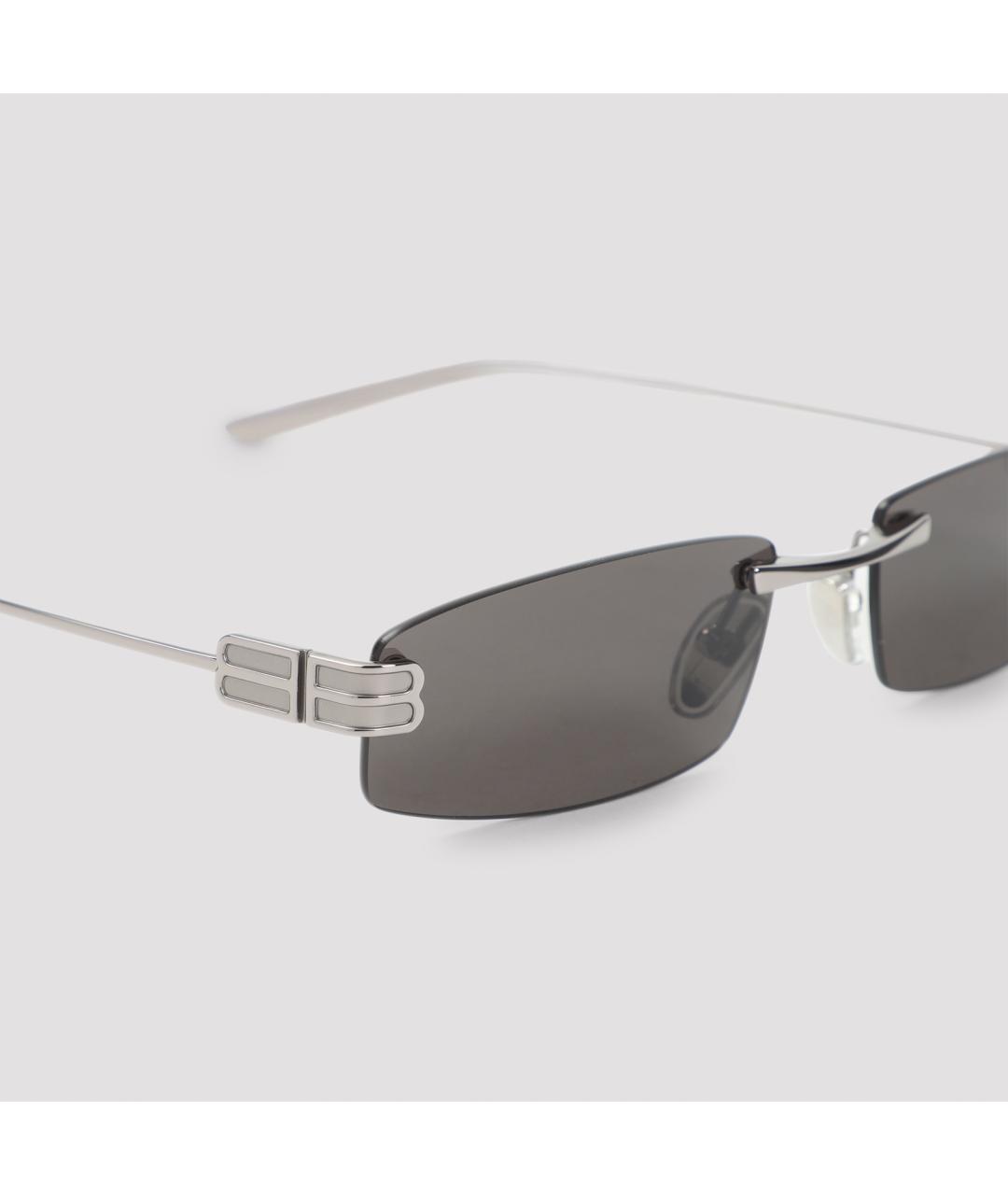 BALENCIAGA Черные металлические солнцезащитные очки, фото 4